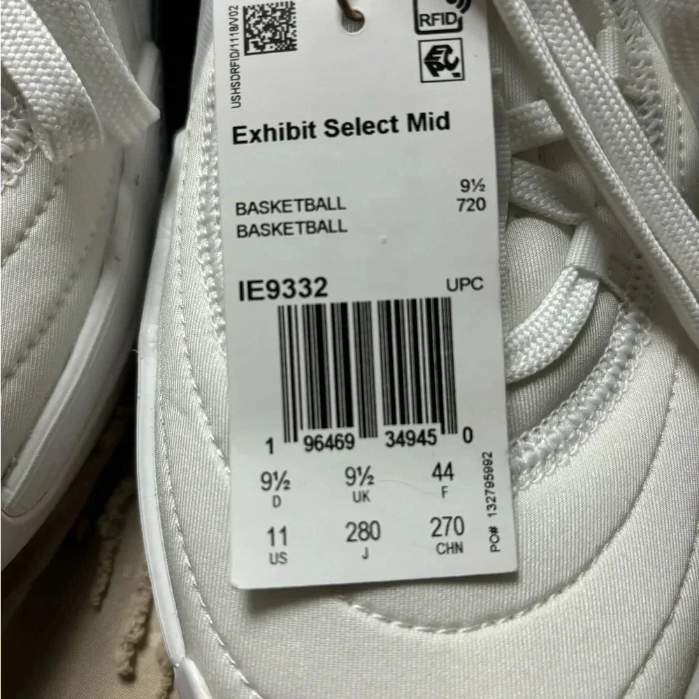 New Adidas Exhibit Select Mid White Silver  Basketball Court Shoes Women Size 11